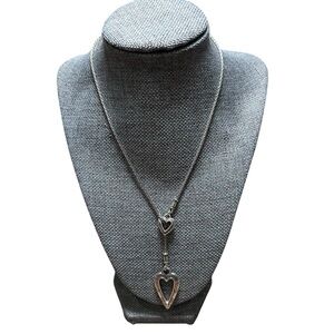 Brighton lariat heart silver tone adjustable pendant necklace anniversary